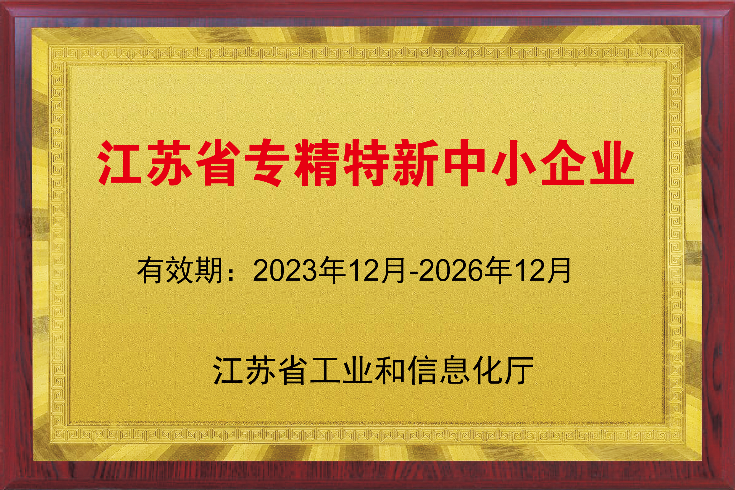 江蘇省專精特新中小企業(yè)